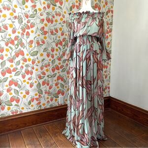 PatBo NWT Peace Lily Off Shoulder Smocked Flowy Maxi Dress—RARE !!